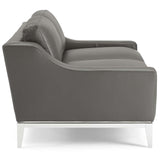 Harness 64" Stainless Steel Base Leather Loveseat by Lefancy