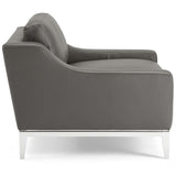 Harness Stainless Steel Base Leather Armchair by Lefancy