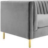 Ingenuity Channel Tufted Performance Velvet Sofa by Lefancy