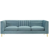 Ingenuity Channel Tufted Performance Velvet Sofa by Lefancy