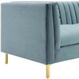 Ingenuity Channel Tufted Performance Velvet Sofa by Lefancy