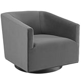 Twist Accent Lounge Performance Velvet Swivel Chair by Lefancy