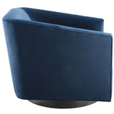 Twist Accent Lounge Performance Velvet Swivel Chair by Lefancy