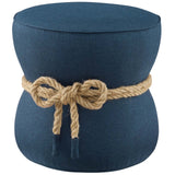 Beat Nautical Rope Upholstered Fabric Ottoman by Lefancy