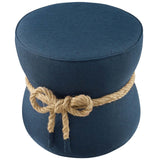 Beat Nautical Rope Upholstered Fabric Ottoman by Lefancy