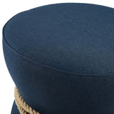 Beat Nautical Rope Upholstered Fabric Ottoman by Lefancy