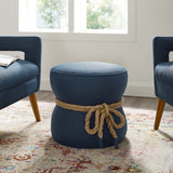 Beat Nautical Rope Upholstered Fabric Ottoman by Lefancy
