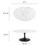 Lippa 42" Oval Artificial Marble Coffee Table by Lefancy