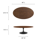 Lippa 48" Oval Wood Grain Coffee Table by Lefancy