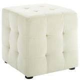 Contour Tufted Cube Performance Velvet Ottoman by Lefancy