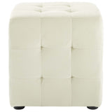 Contour Tufted Cube Performance Velvet Ottoman by Lefancy