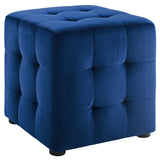 Contour Tufted Cube Performance Velvet Ottoman by Lefancy