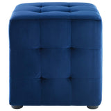 Contour Tufted Cube Performance Velvet Ottoman by Lefancy