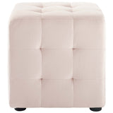 Contour Tufted Cube Performance Velvet Ottoman by Lefancy