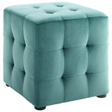 Contour Tufted Cube Performance Velvet Ottoman by Lefancy