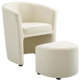 Divulge Performance Velvet Arm Chair and Ottoman Set by Lefancy
