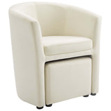 Divulge Performance Velvet Arm Chair and Ottoman Set by Lefancy
