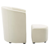 Divulge Performance Velvet Arm Chair and Ottoman Set by Lefancy