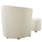 Divulge Performance Velvet Arm Chair and Ottoman Set by Lefancy