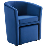 Divulge Performance Velvet Arm Chair and Ottoman Set by Lefancy