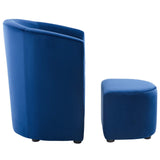 Divulge Performance Velvet Arm Chair and Ottoman Set by Lefancy