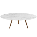 Lippa 48" Round Artificial Marble Coffee Table with Tripod Base by Lefancy