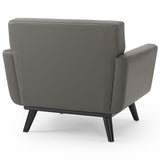 Engage Top-Grain Leather Living Room Lounge Accent Armchair by Lefancy