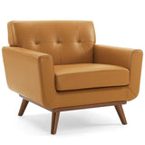 Engage Top-Grain Leather Living Room Lounge Accent Armchair by Lefancy