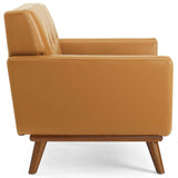 Engage Top-Grain Leather Living Room Lounge Accent Armchair by Lefancy