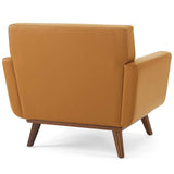 Engage Top-Grain Leather Living Room Lounge Accent Armchair by Lefancy