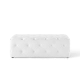 Amour 48" Tufted Button Entryway Faux Leather Bench by Lefancy