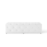 Amour 60" Tufted Button Entryway Faux Leather Bench by Lefancy