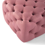 Amour Tufted Button Square Performance Velvet Ottoman by Lefancy