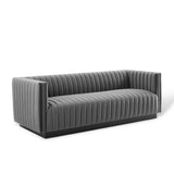 Conjure Channel Tufted Velvet Sofa by Lefancy