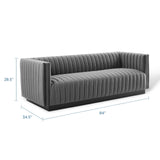 Conjure Channel Tufted Velvet Sofa by Lefancy