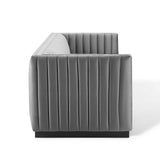 Conjure Channel Tufted Velvet Sofa by Lefancy