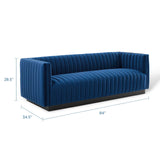 Conjure Channel Tufted Velvet Sofa by Lefancy