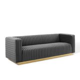 Charisma Channel Tufted Performance Velvet Living Room Sofa by Lefancy