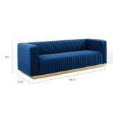 Charisma Channel Tufted Performance Velvet Living Room Sofa by Lefancy