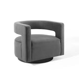 Spin Cutaway Performance Velvet Swivel Armchair by Lefancy