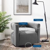 Spin Cutaway Performance Velvet Swivel Armchair by Lefancy