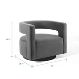 Spin Cutaway Performance Velvet Swivel Armchair by Lefancy