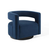 Spin Cutaway Performance Velvet Swivel Armchair by Lefancy