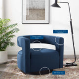 Spin Cutaway Performance Velvet Swivel Armchair by Lefancy