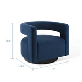Spin Cutaway Performance Velvet Swivel Armchair by Lefancy