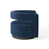 Spin Cutaway Performance Velvet Swivel Armchair by Lefancy