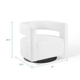 Spin Cutaway Performance Velvet Swivel Armchair by Lefancy