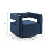 Booth Performance Velvet Performance Velvet Swivel Armchair by Lefancy