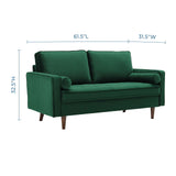 Valour Performance Velvet Loveseat by Lefancy
