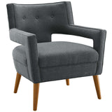 Sheer Upholstered Fabric Armchair Set of 2 by Lefancy